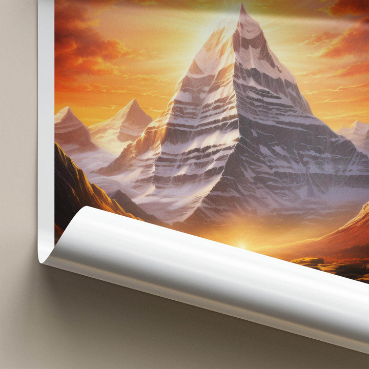 Kailash Poster - Himalaya Wall Art With Shiva Meditation And Snow