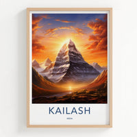 Kailash Poster - Himalaya Wall Art With Shiva Meditation And Snow