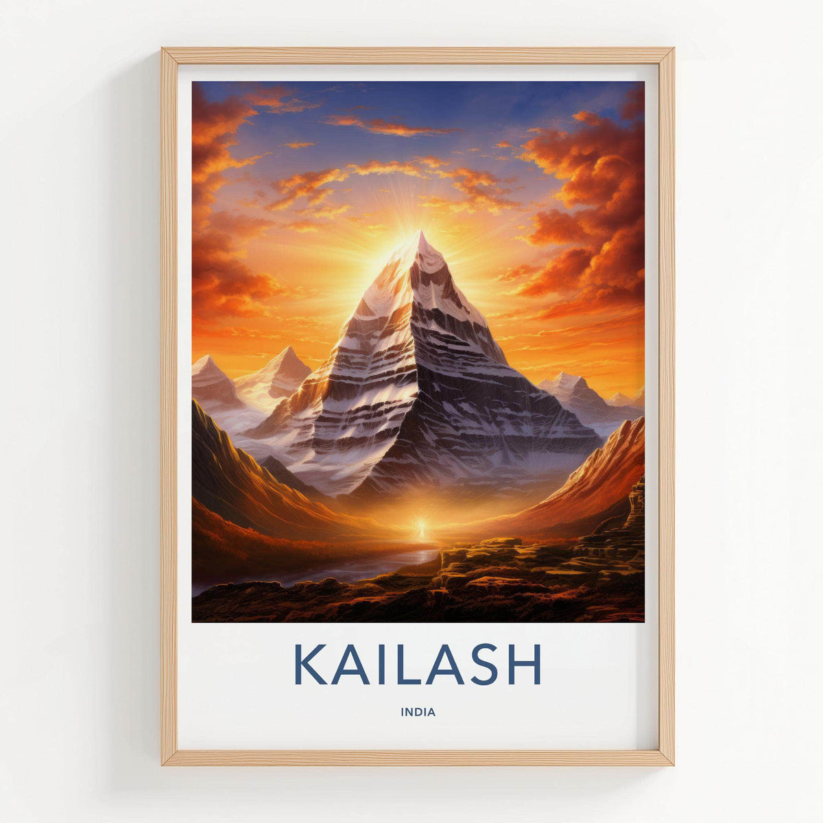 Kailash Poster - Himalaya Wall Art With Shiva Meditation And Snow