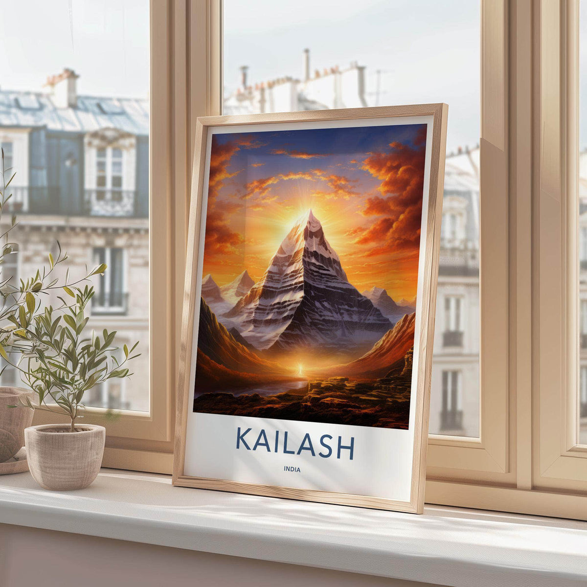 Kailash Poster - Himalaya Wall Art With Shiva Meditation And Snow