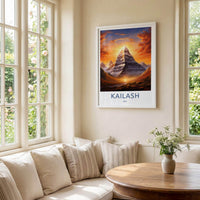 Kailash Poster - Himalaya Wall Art With Shiva Meditation And Snow