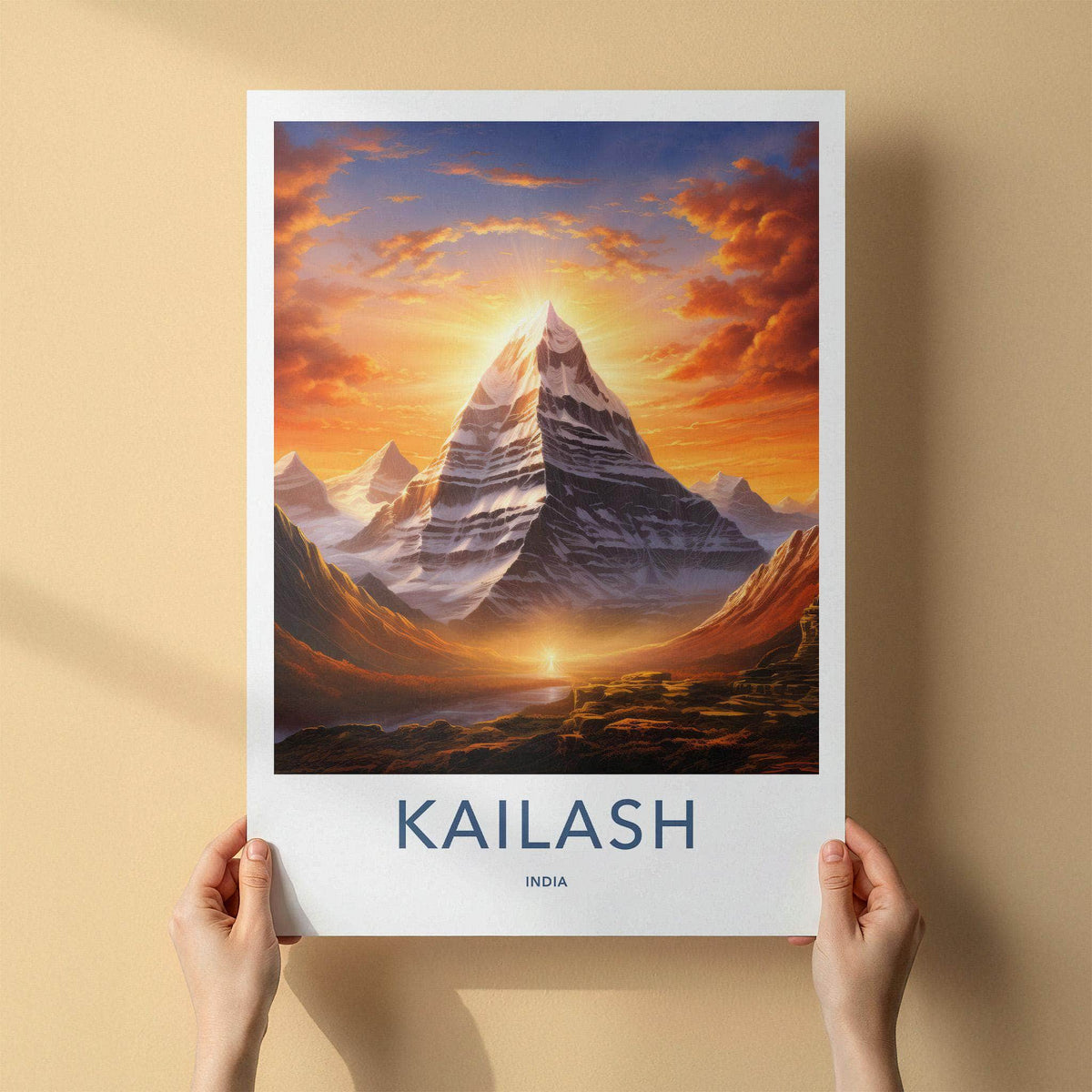 Kailash Poster - Himalaya Wall Art With Shiva Meditation And Snow