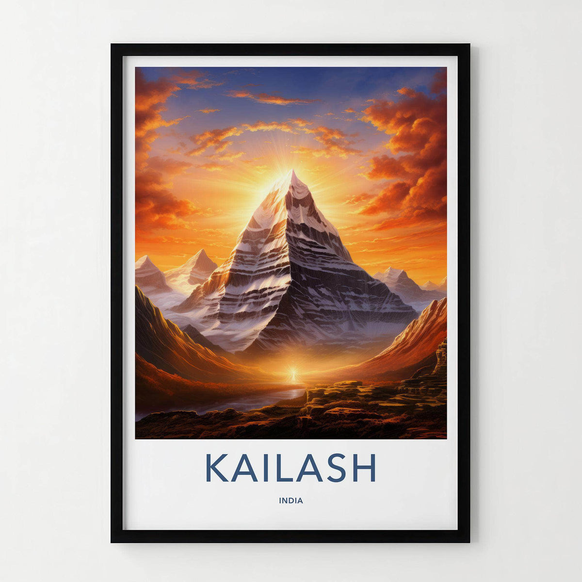 Kailash Poster - Himalaya Wall Art With Shiva Meditation And Snow