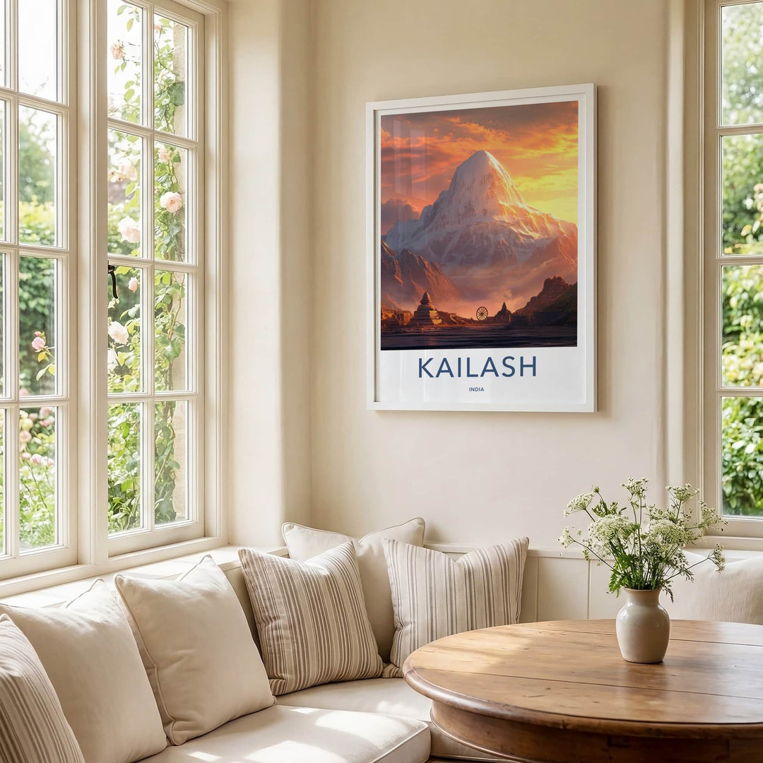Kailash Poster - India Travel Art - Uttarakhand Sacred Summit Home Decor