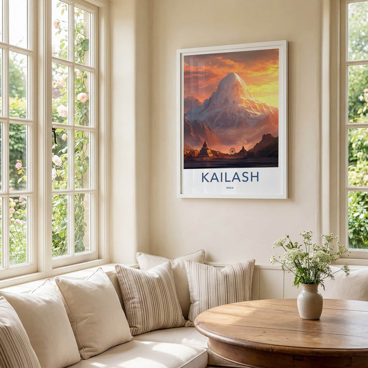 Kailash Poster - India Travel Art - Uttarakhand Sacred Summit Home Decor