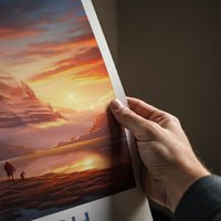 Kailash Poster - Tibet Travel Art - Fiery Mountain Sunset Wall Decor
