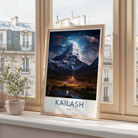 Kailash Poster - Tibet Travel Art - Mystic Mountain Glow Home Decor