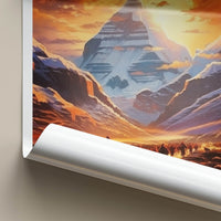 Kailash Poster - Tibet Travel Art - Pilgrims Mountain Sunset Home Decor