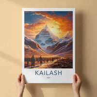 Kailash Poster - Tibet Travel Art - Pilgrims Mountain Sunset Home Decor