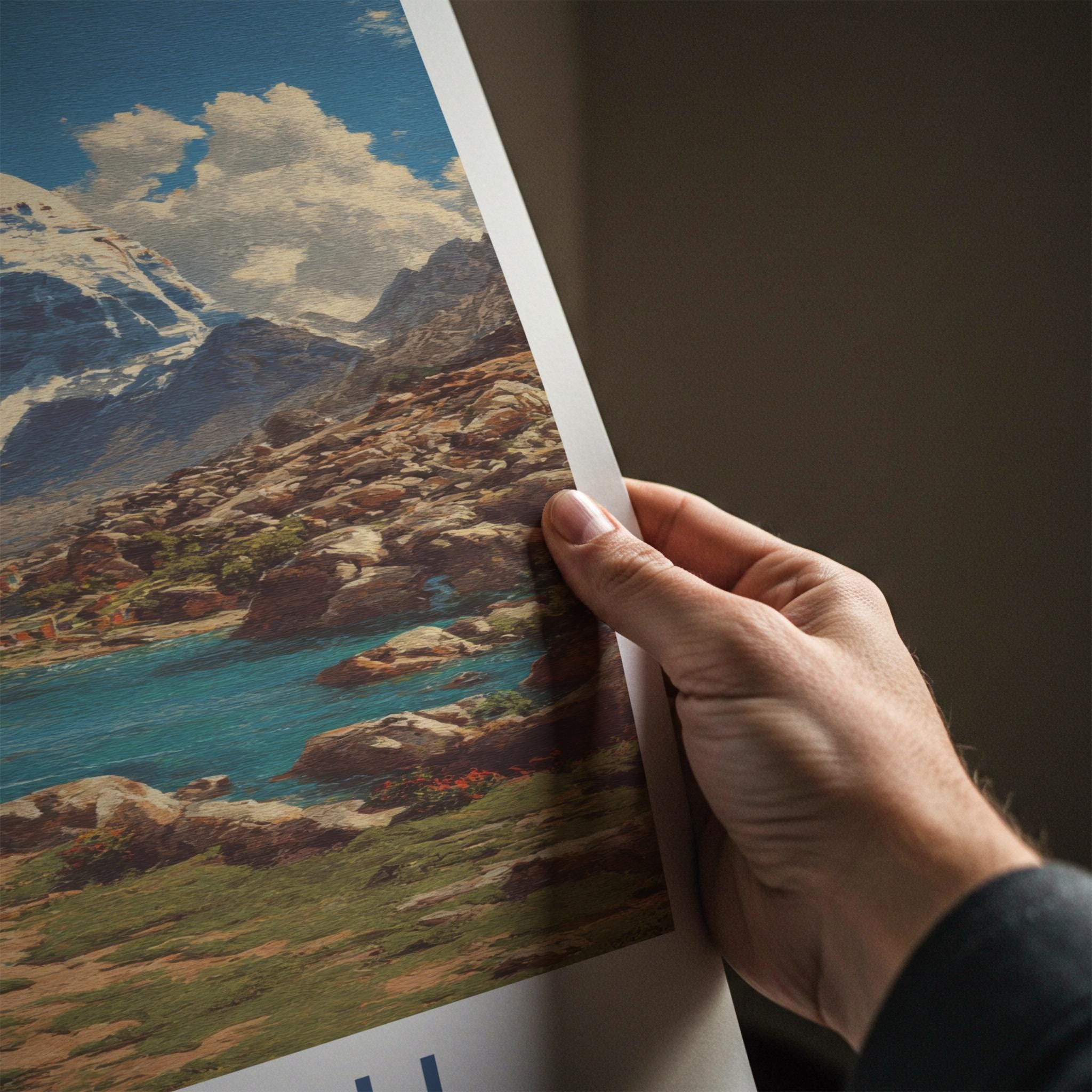 Kailash Poster - Tibet Travel Art - Sacred Peak Prayer Home Decor