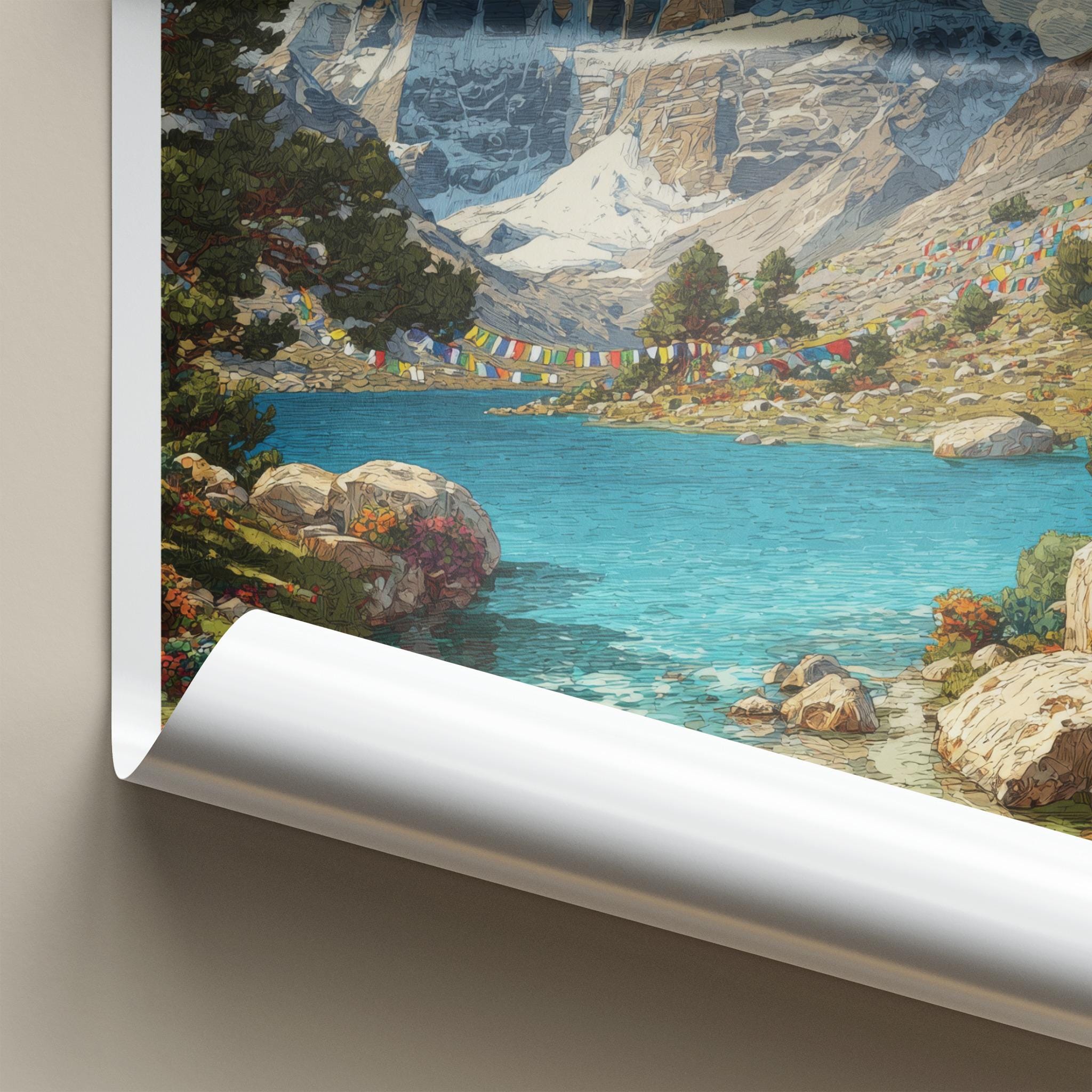 Kailash Poster - Tibet Travel Art - Snow Capped Mountain Home Decor