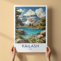Kailash Poster - Tibet Travel Art - Snow Capped Mountain Home Decor