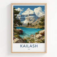 Kailash Poster - Tibet Travel Art - Snow Capped Mountain Home Decor