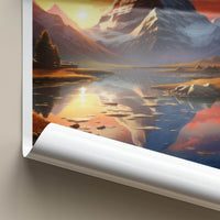 Kailash Poster - Tibet Travel Art - Sunset Peak Reflection Home Decor