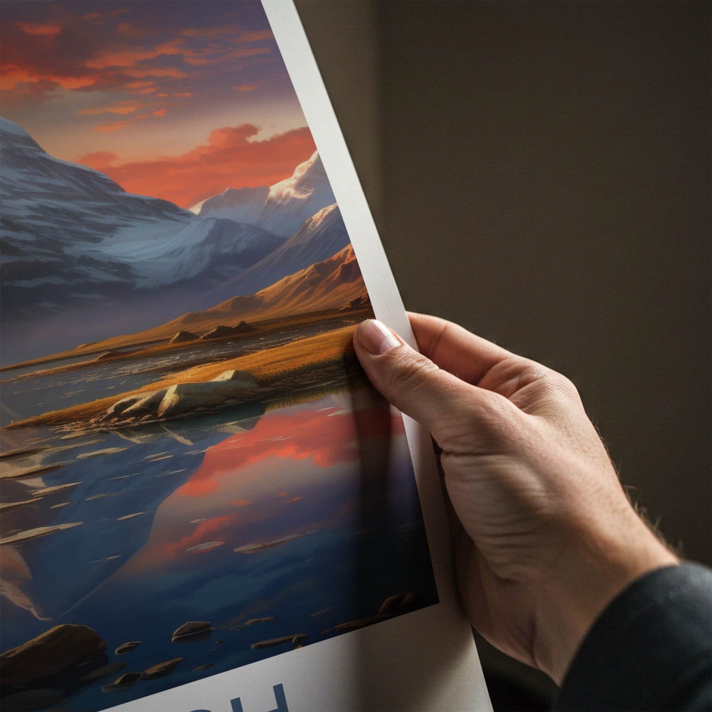 Kailash Poster - Tibet Travel Art - Sunset Peak Reflection Home Decor