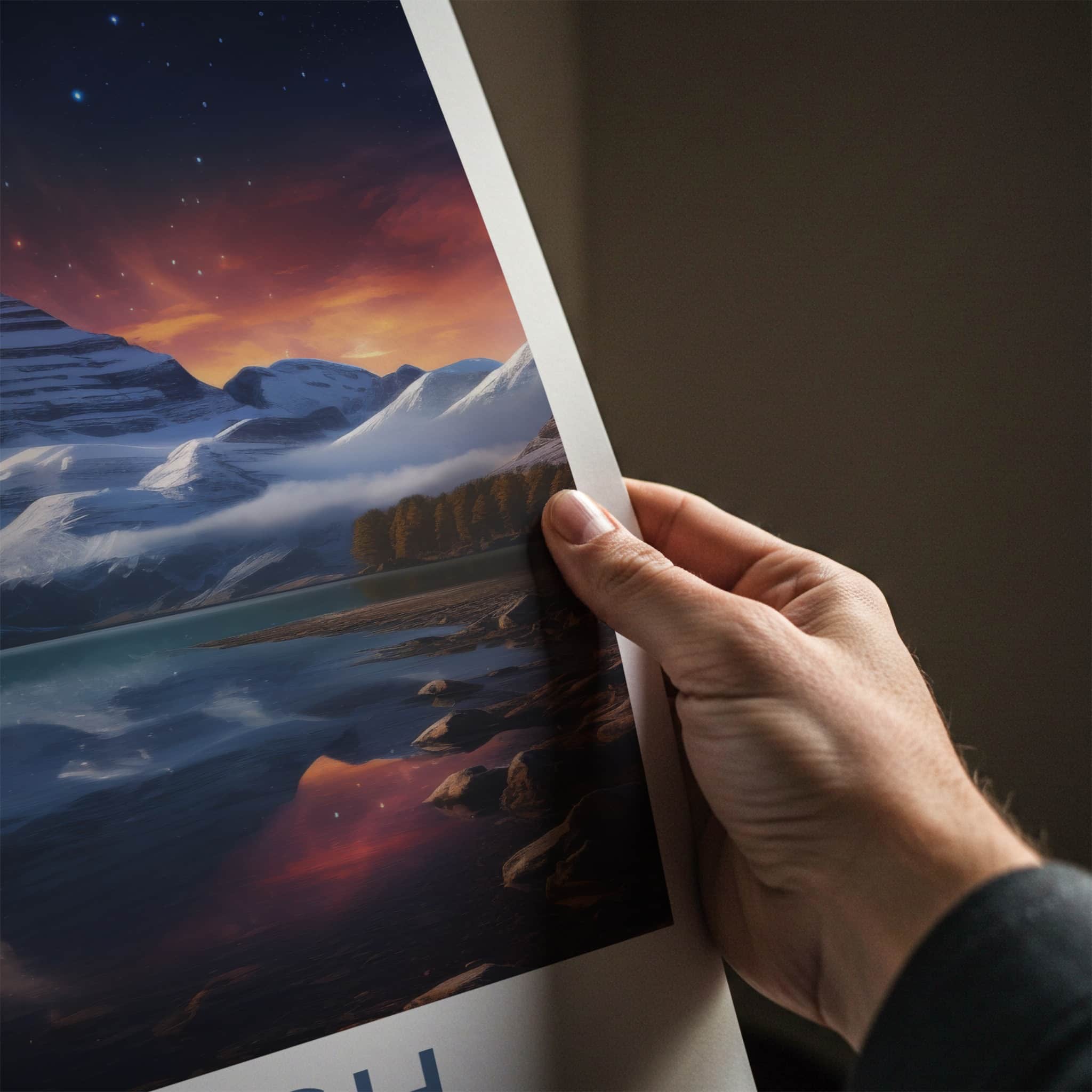 Kailash Poster - Tibet Wall Art - Starry Mountain Lake Home Decor