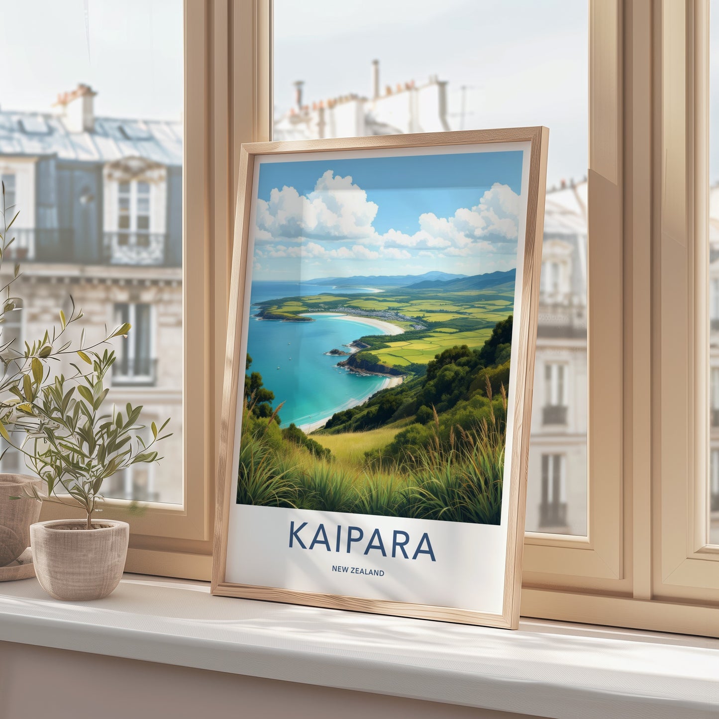 Kaipara Poster - New Zealand Art Print - Turquoise Bay Hills Home Decor