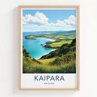 Kaipara Poster - New Zealand Art Print - Turquoise Bay Hills Home Decor