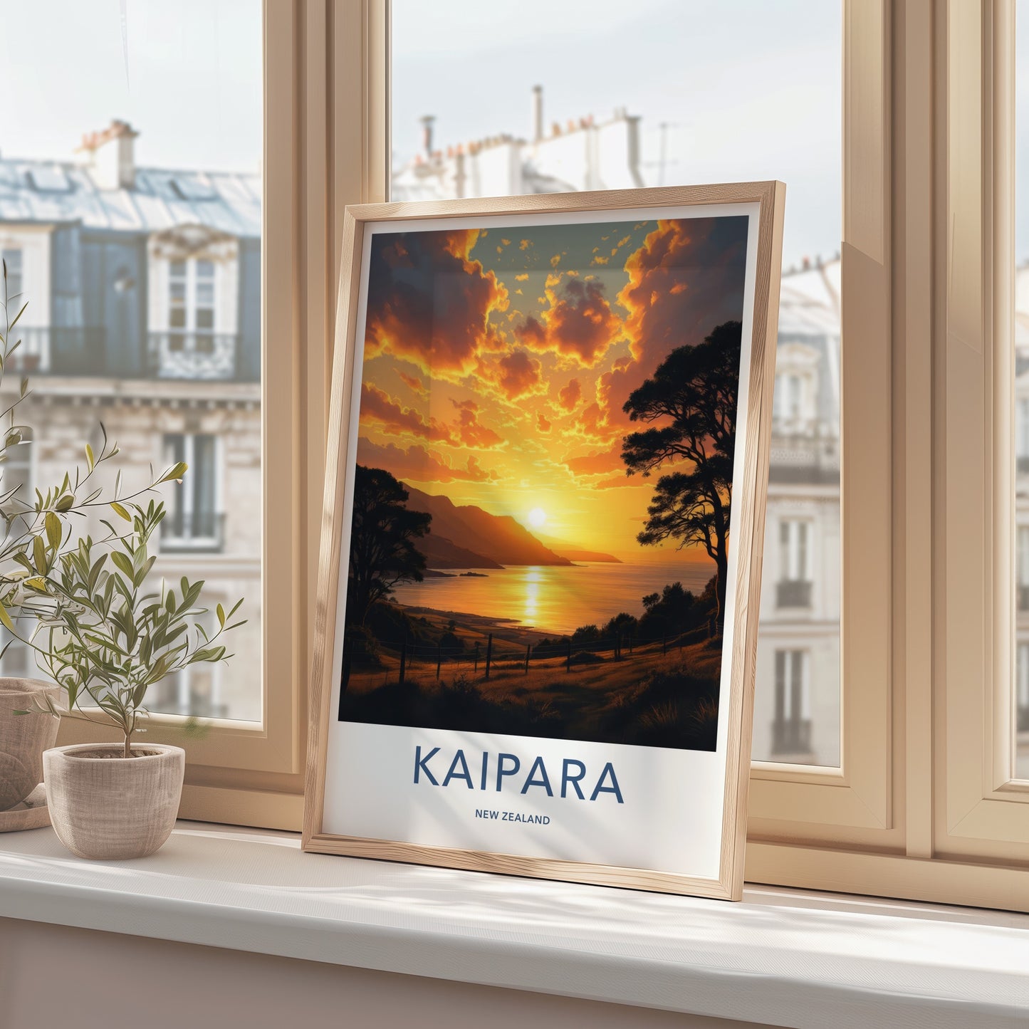 Kaipara Poster - New Zealand Travel Art - Golden Bay Sunset Wall Decor