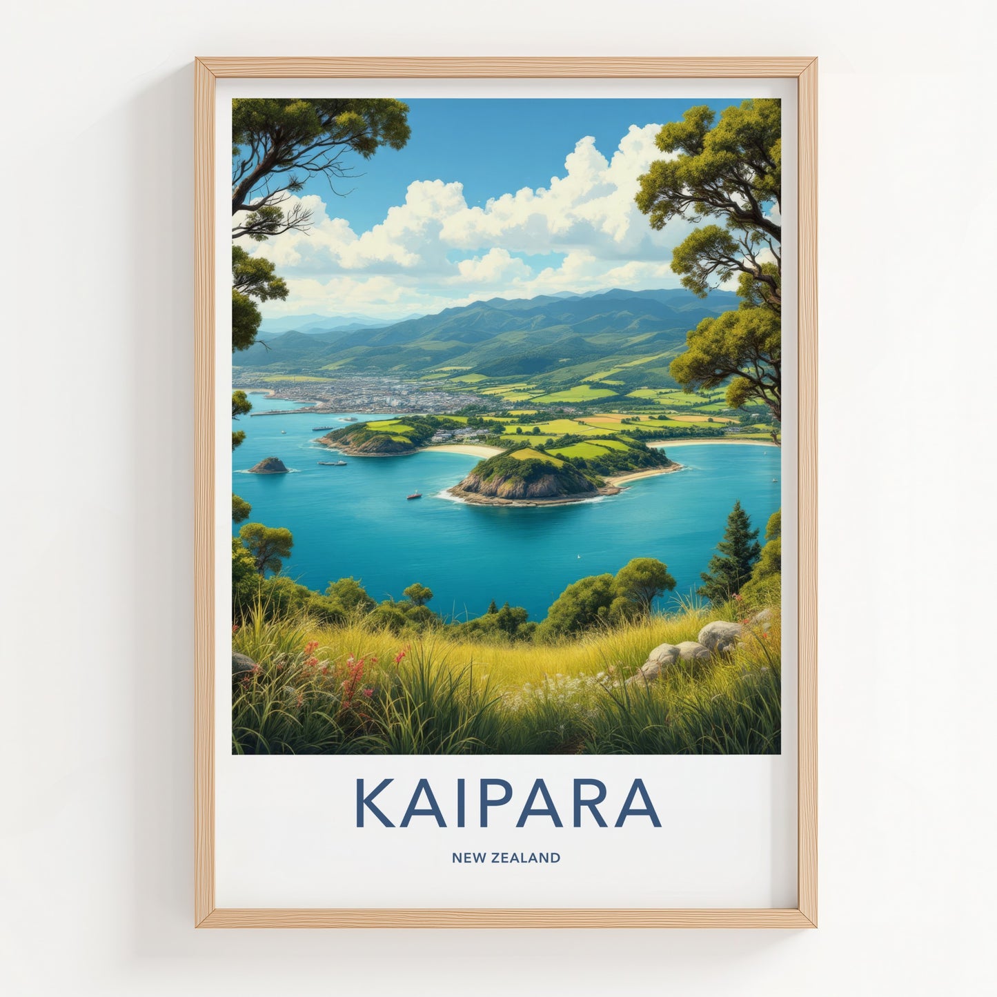 Kaipara Poster - New Zealand Wall Art - Coastal Bay Vista Home Decor