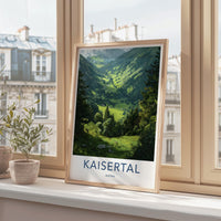 Kaisertal Poster - Austria Travel Art - Green Valley Houses Home Decor