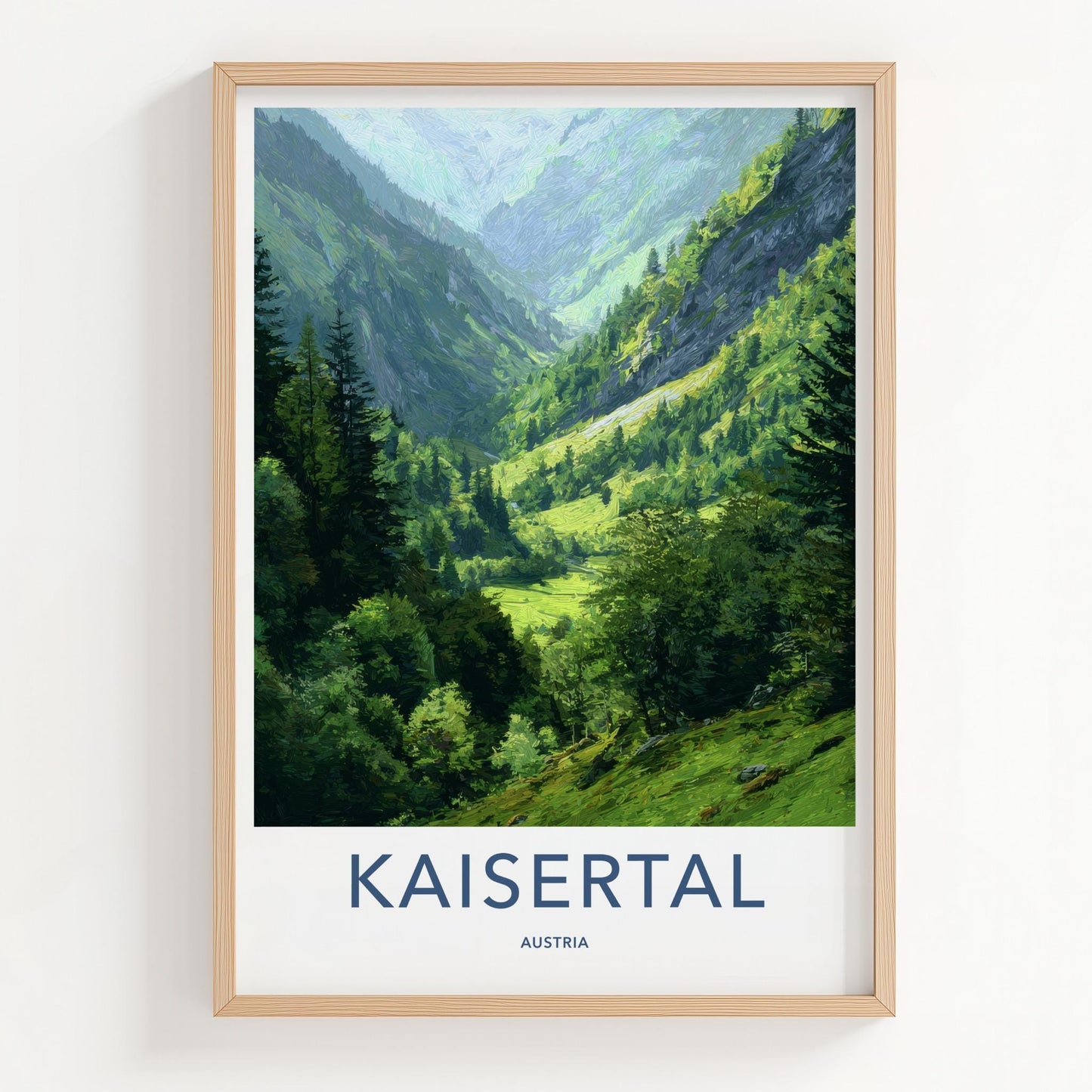 Kaisertal Poster - Austria Wall Art - Lush Mountain Valley Home Decor