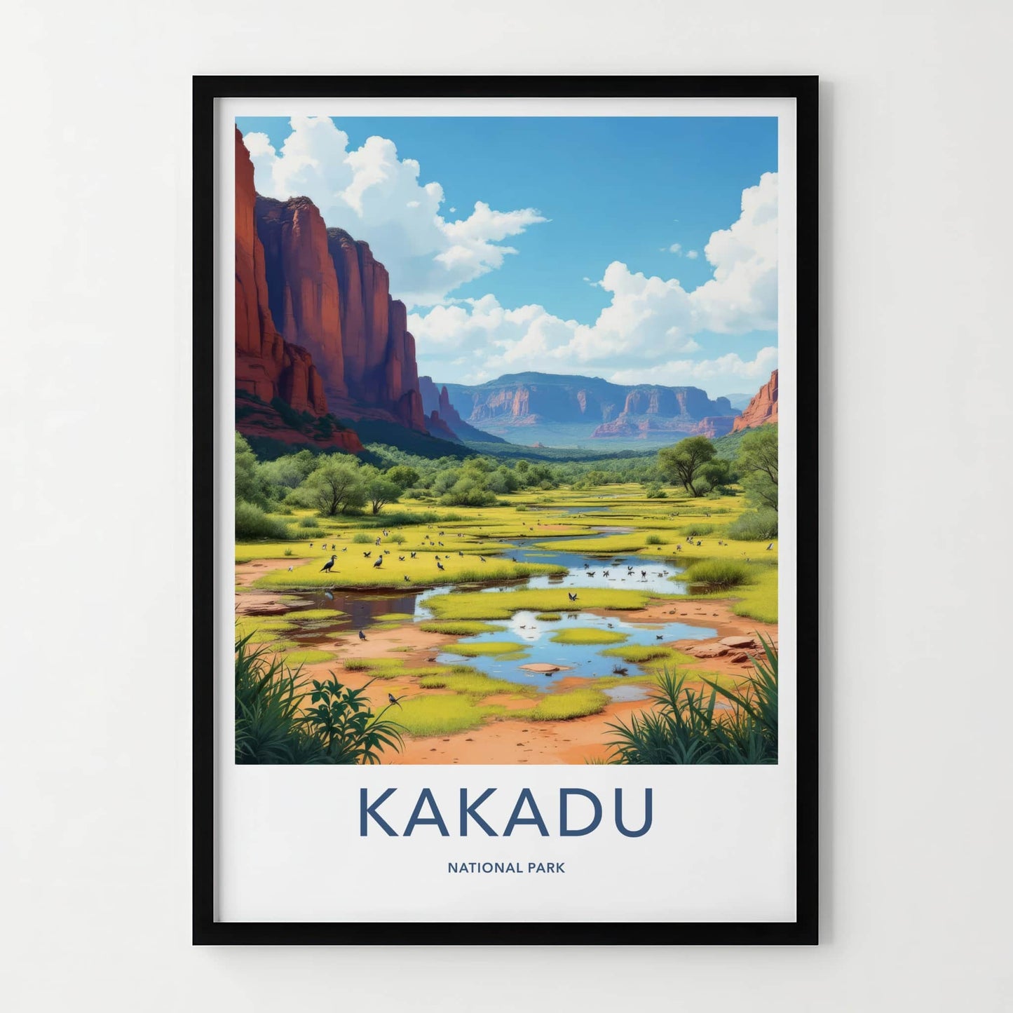 Kakadu National Park Poster - Australia Travel Art - Green Wetlands Valley Home Decor