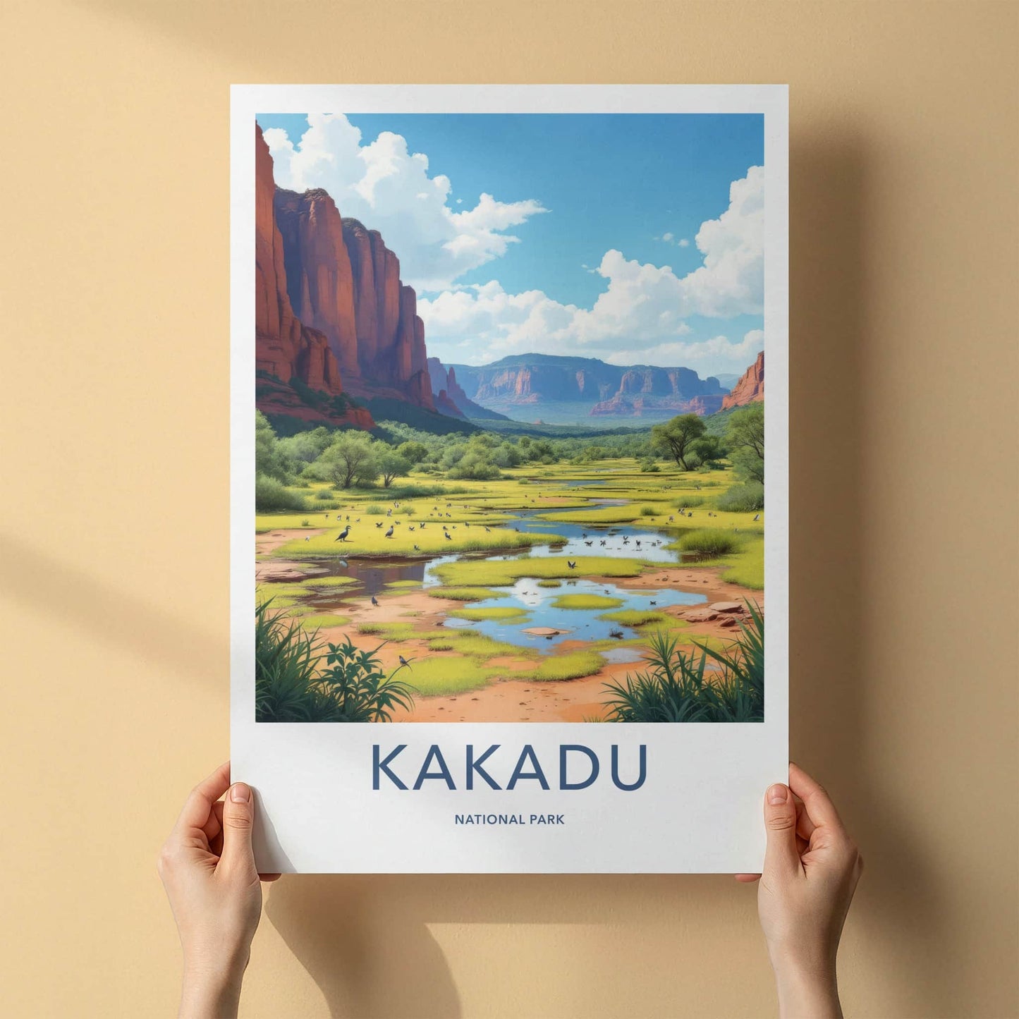 Kakadu National Park Poster - Australia Travel Art - Green Wetlands Valley Home Decor