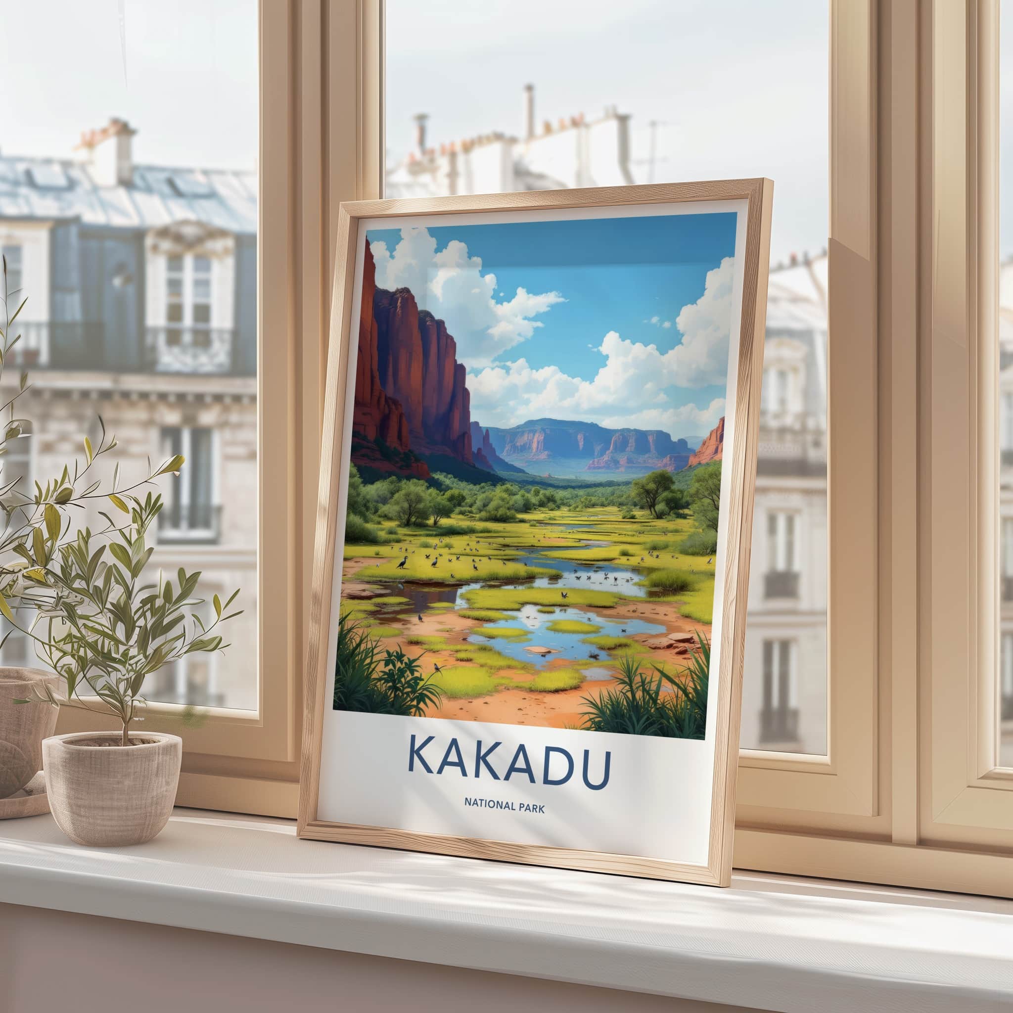 Kakadu National Park Poster - Australia Travel Art - Green Wetlands Valley Home Decor