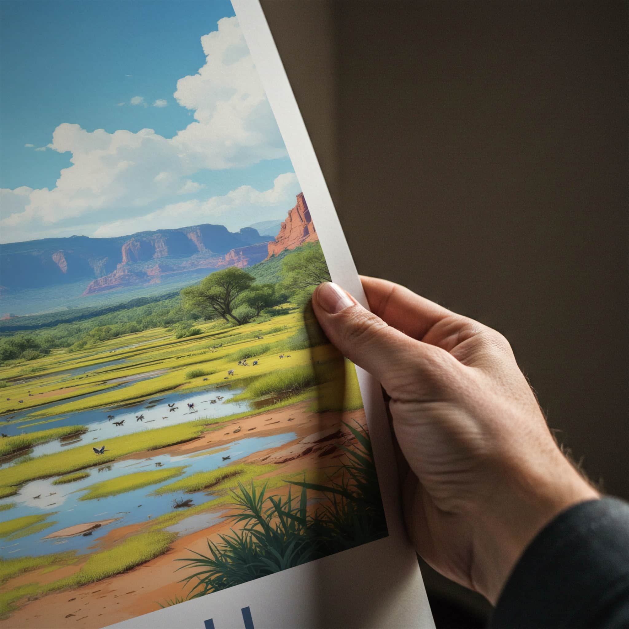 Kakadu National Park Poster - Australia Travel Art - Green Wetlands Valley Home Decor