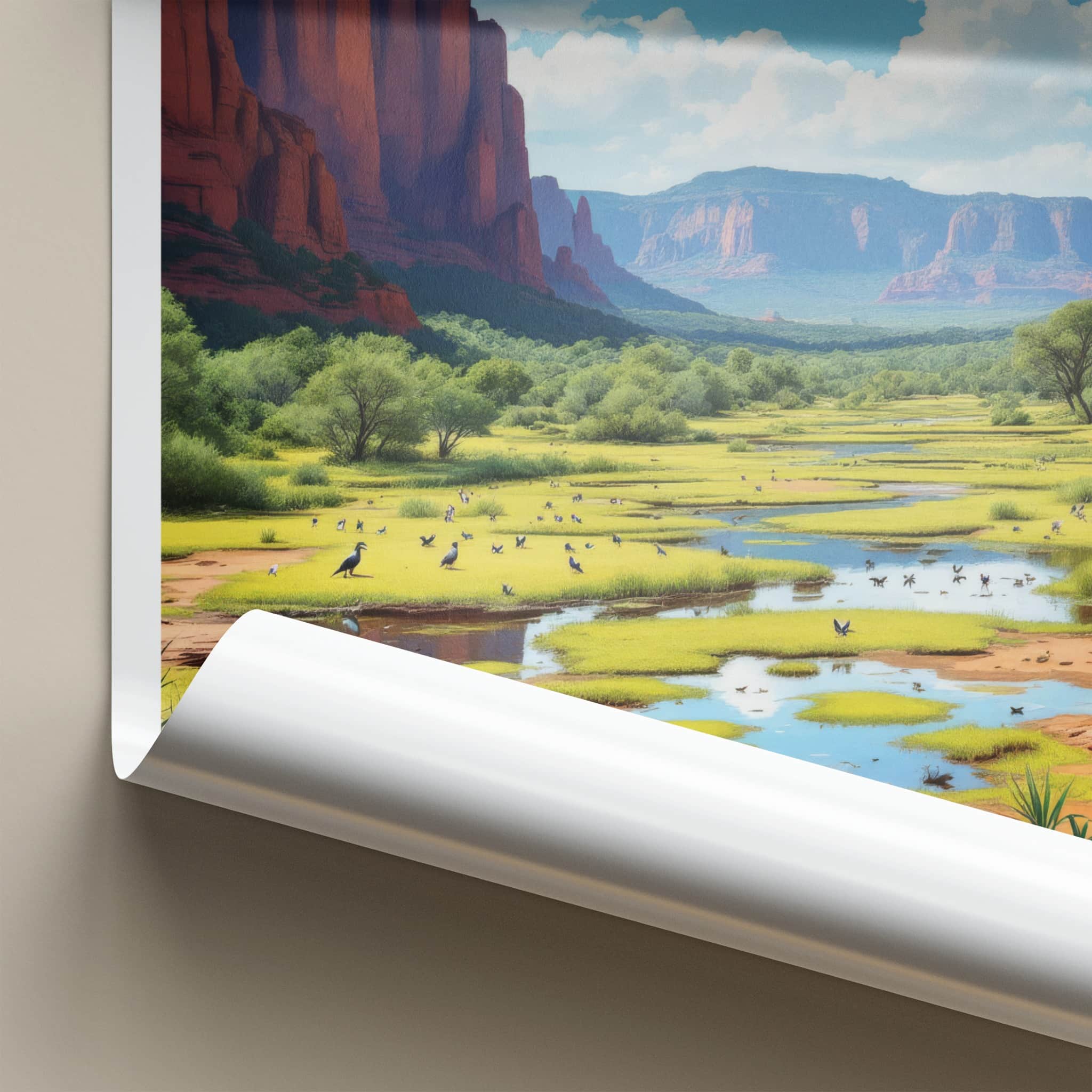 Kakadu National Park Poster - Australia Travel Art - Green Wetlands Valley Home Decor