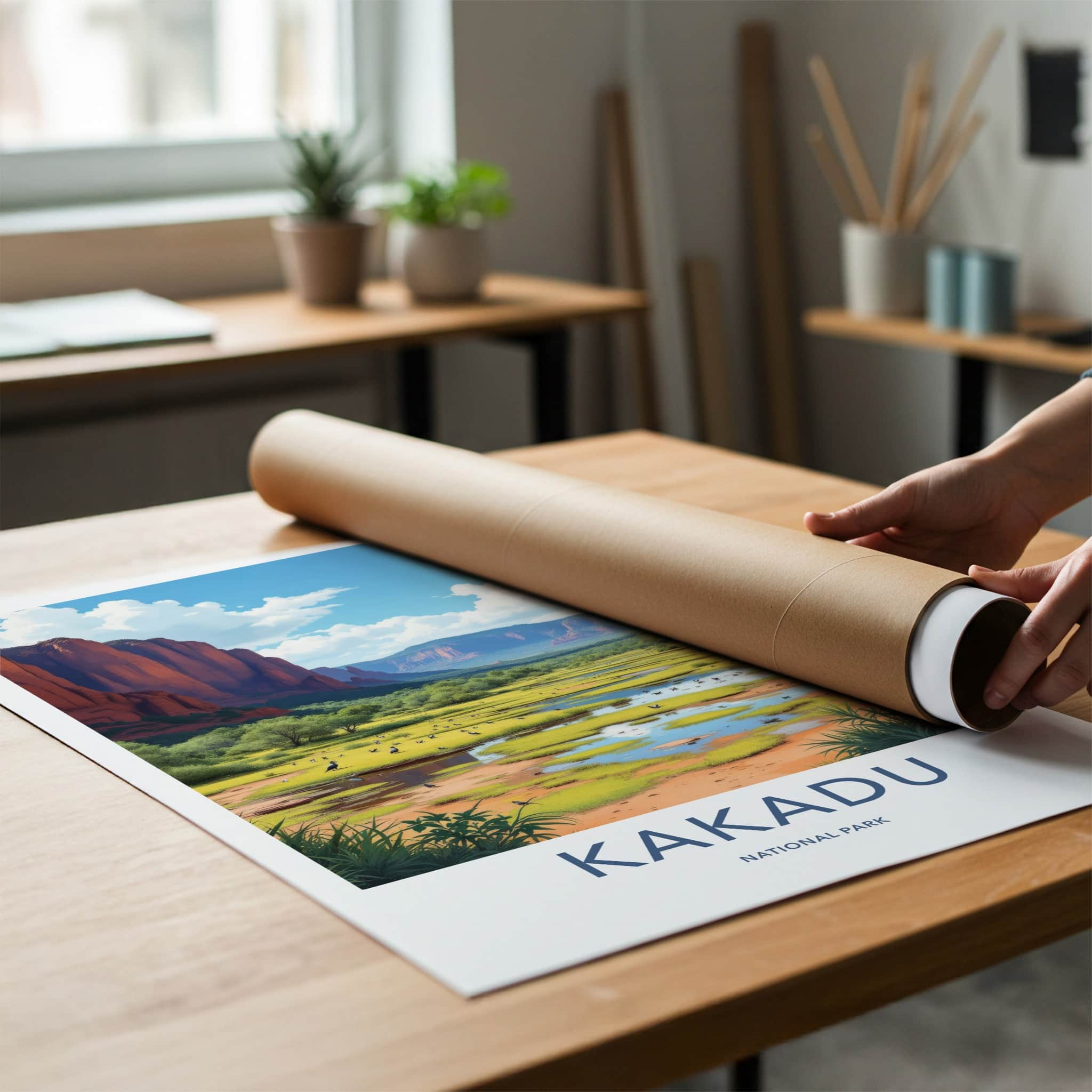 Kakadu National Park Poster - Australia Travel Art - Green Wetlands Valley Home Decor