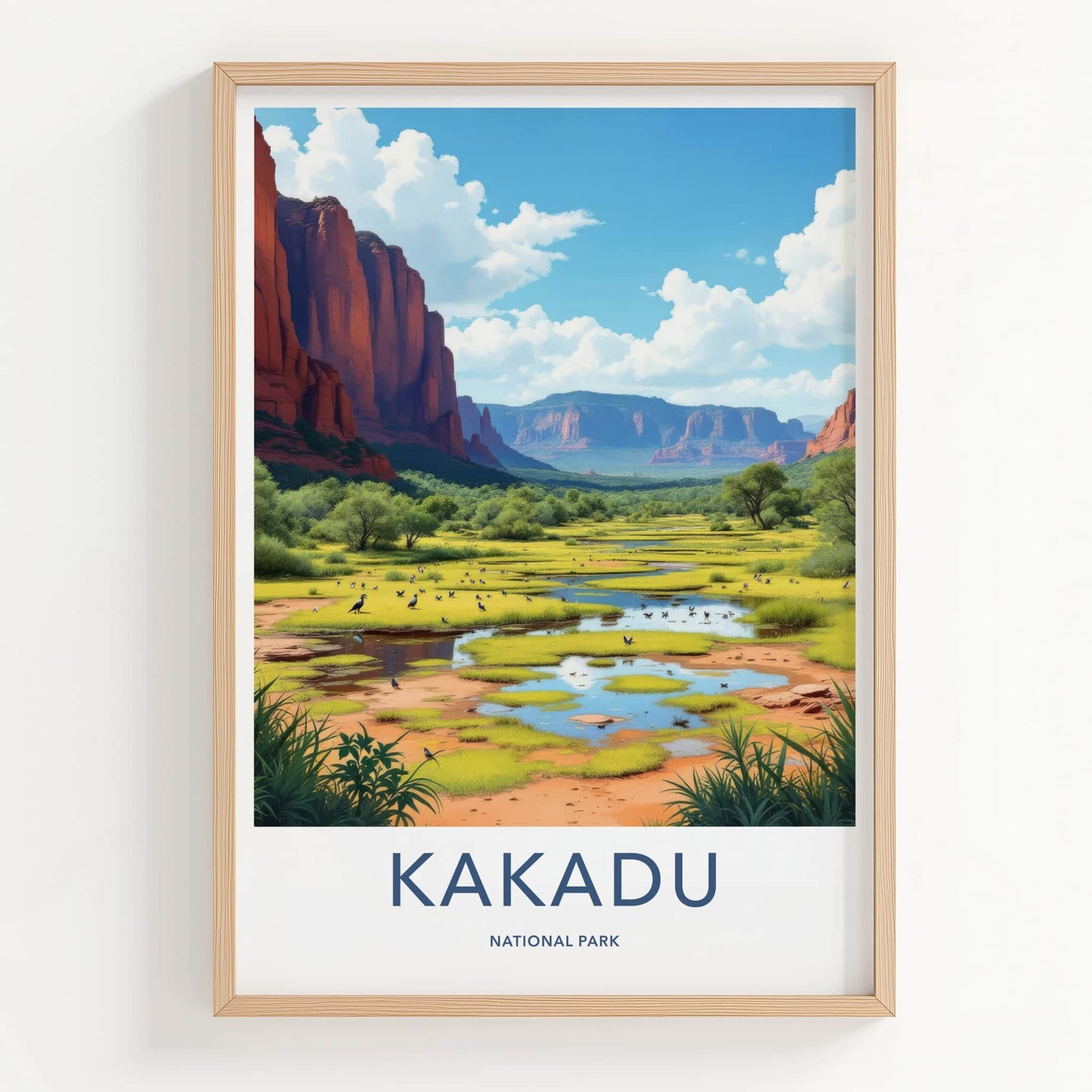Kakadu National Park Poster - Australia Travel Art - Green Wetlands Valley Home Decor