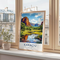 Kakadu National Park Poster - Australia Travel Art - Red Cliffs Wetlands Home Decor