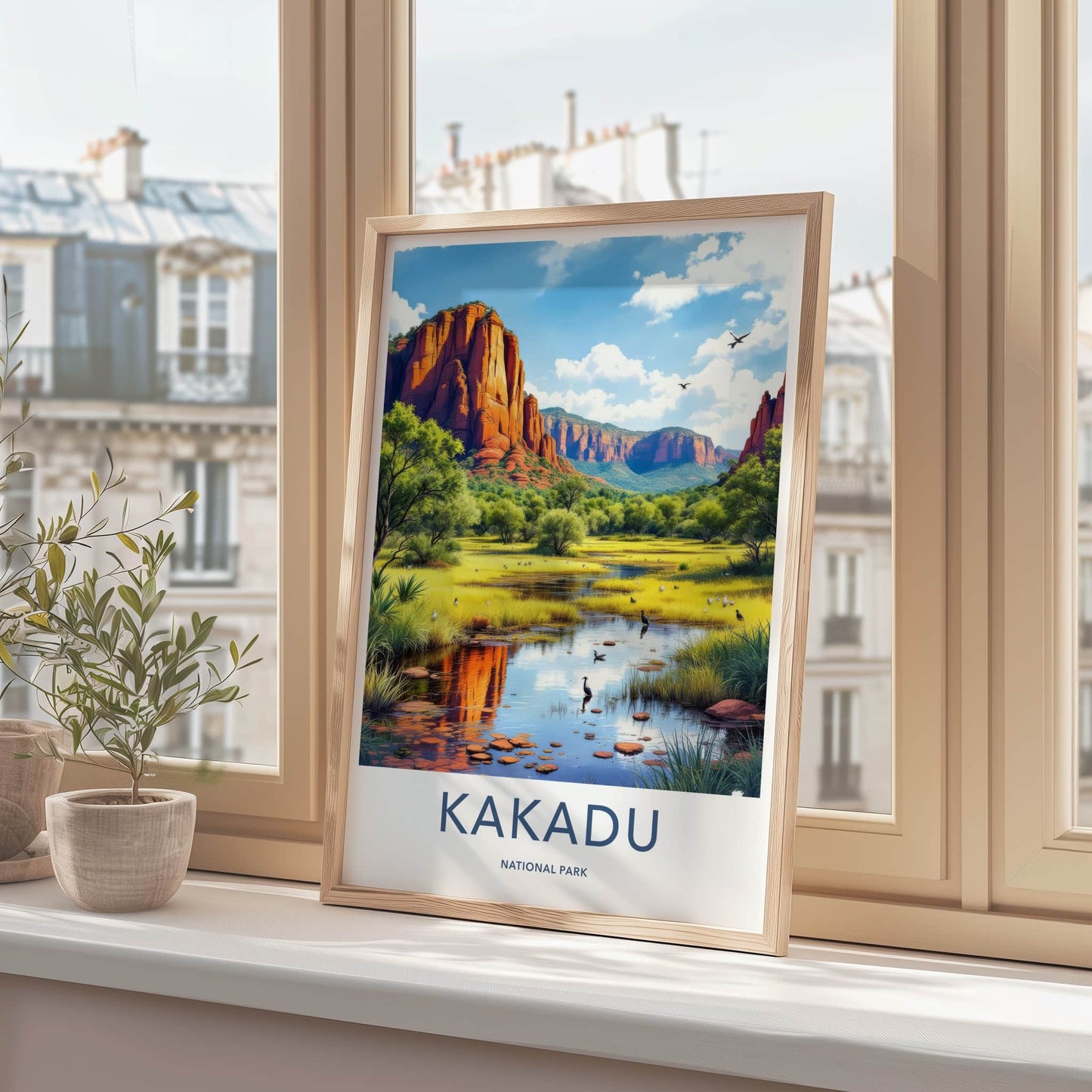 Kakadu National Park Poster - Australia Travel Art - Red Cliffs Wetlands Home Decor