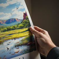 Kakadu National Park Poster - Australia Travel Art - Red Cliffs Wetlands Home Decor