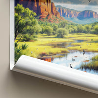 Kakadu National Park Poster - Australia Travel Art - Red Cliffs Wetlands Home Decor