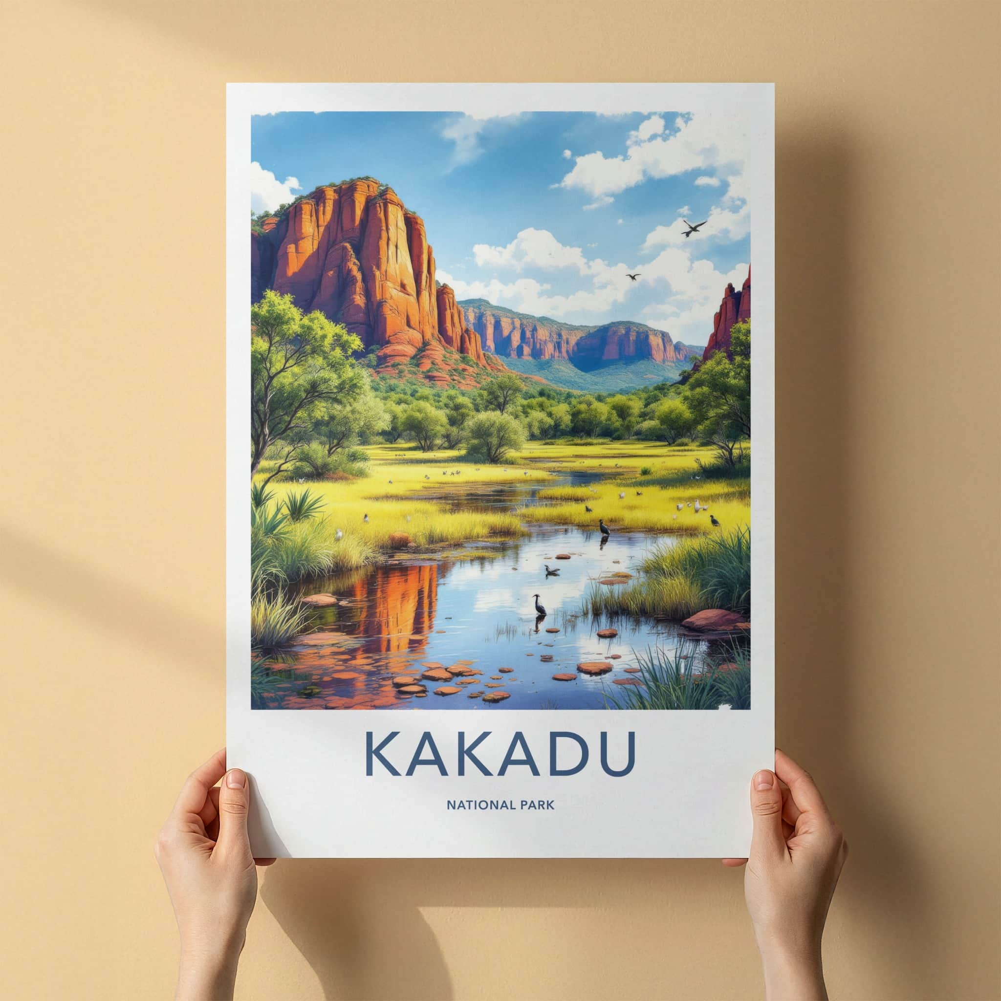 Kakadu National Park Poster - Australia Travel Art - Red Cliffs Wetlands Home Decor