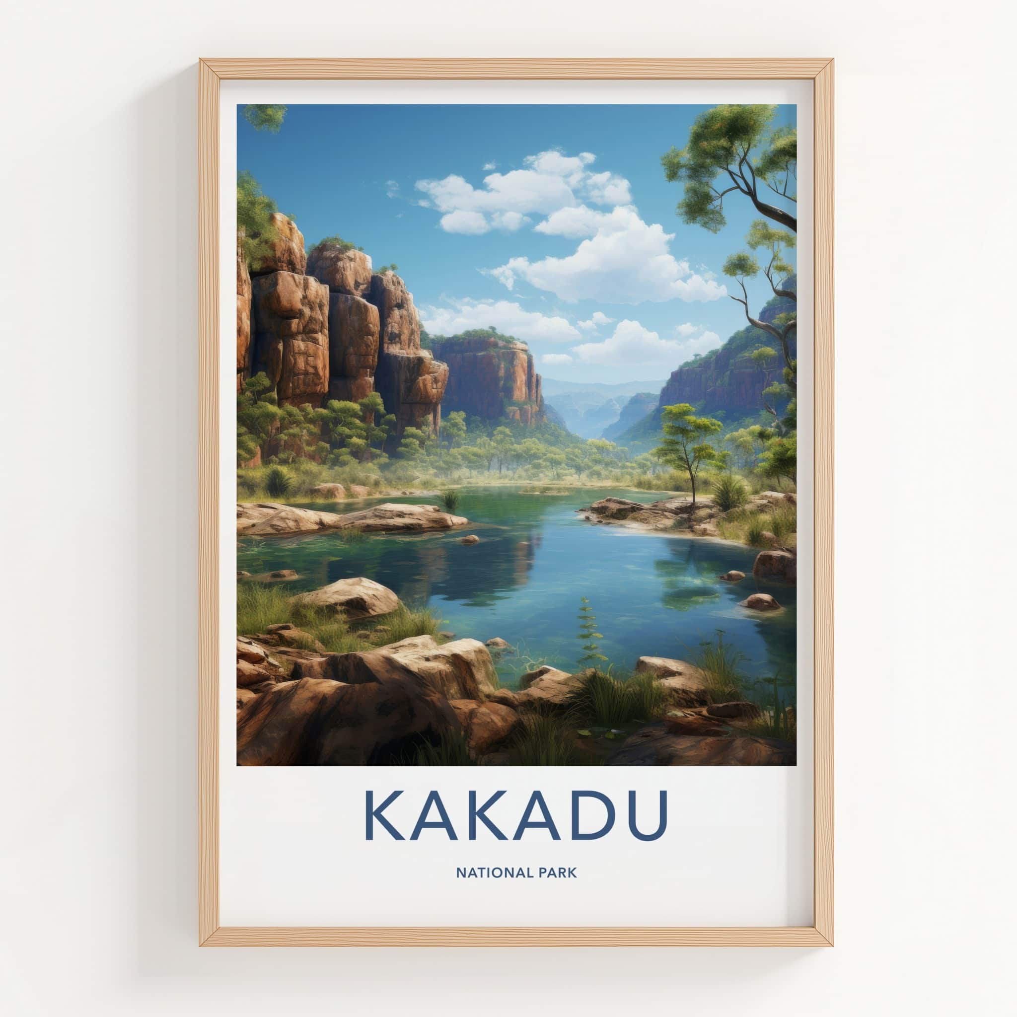 Kakadu National Park Poster - Australia Travel Art - Rocky Gorge Lake Home Decor