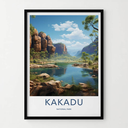 Kakadu National Park Poster - Australia Travel Art - Rocky Gorge Lake Home Decor