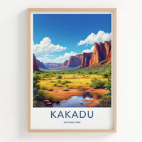 Kakadu National Park Poster - Australia Travel Art - Vibrant Canyon Stream Home Decor