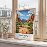 Kakadu National Park Poster - Australia Wall Art - Red Rocks Wetland Birds Gift