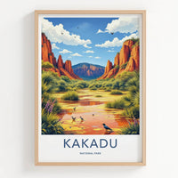Kakadu National Park Poster - Australia Wall Art - Red Rocks Wetland Birds Gift