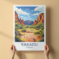 Kakadu National Park Poster - Australia Wall Art - Red Rocks Wetland Birds Gift