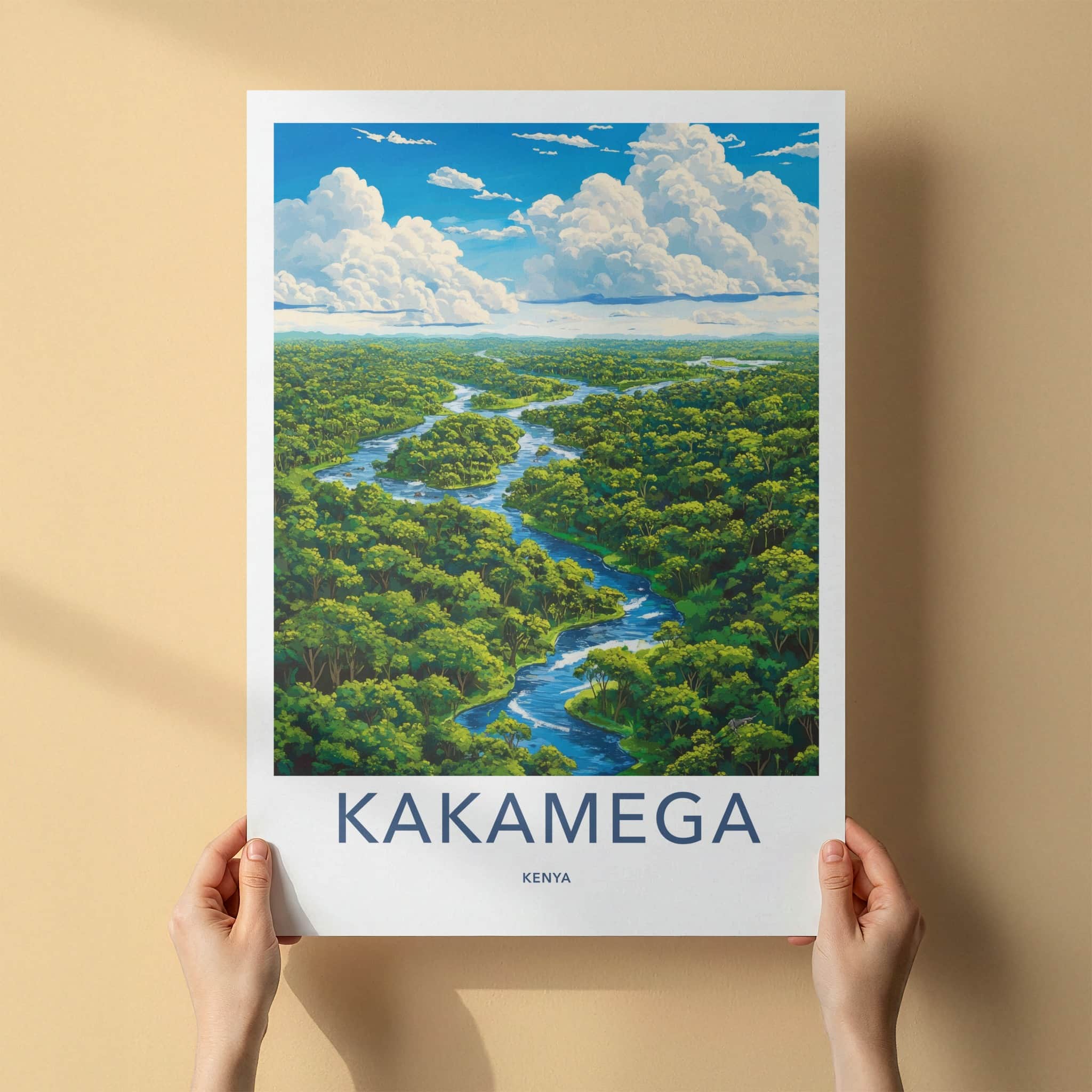 Kakamega Poster - Kenya Travel Art - Winding Forest River Home Decor
