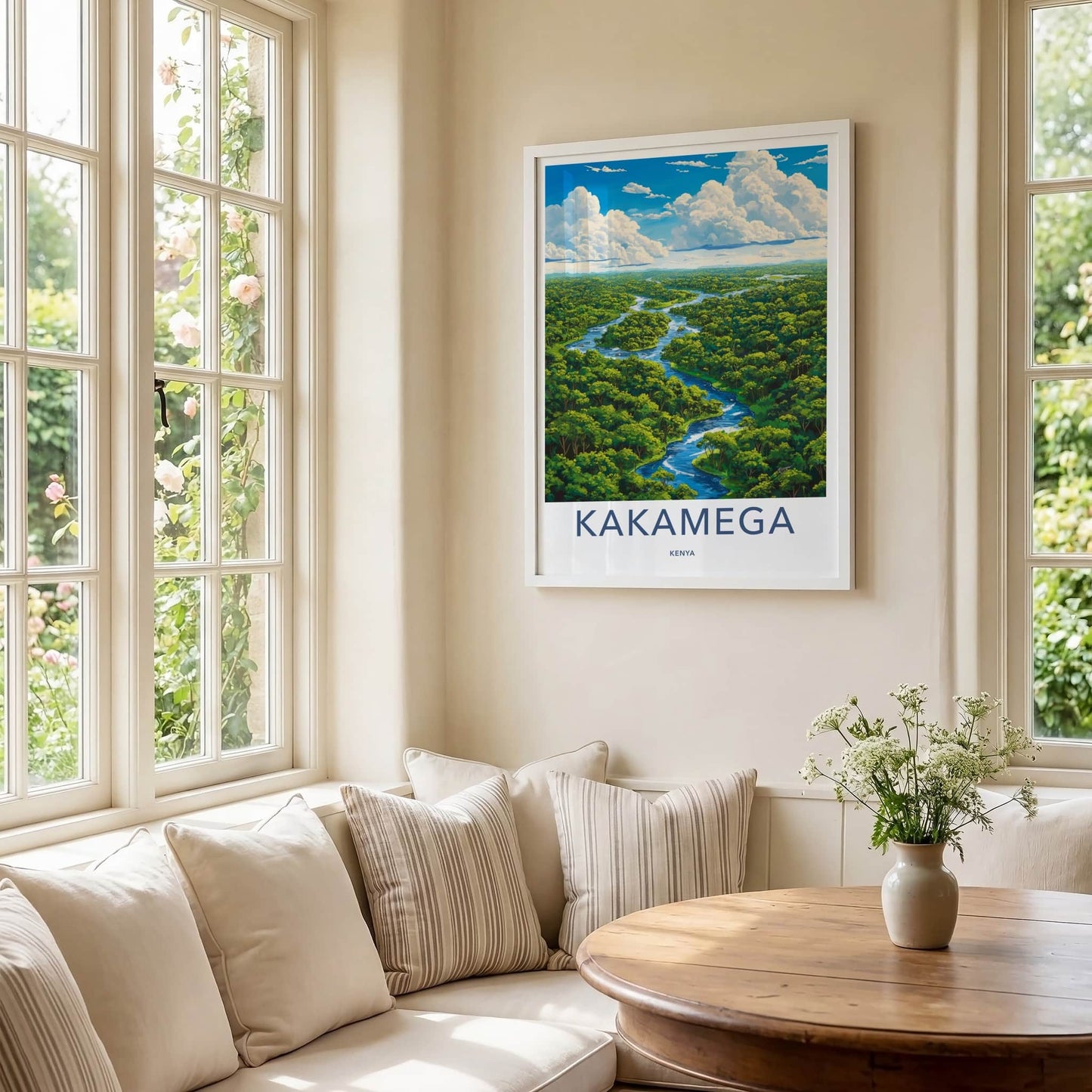 Kakamega Poster - Kenya Travel Art - Winding Forest River Home Decor