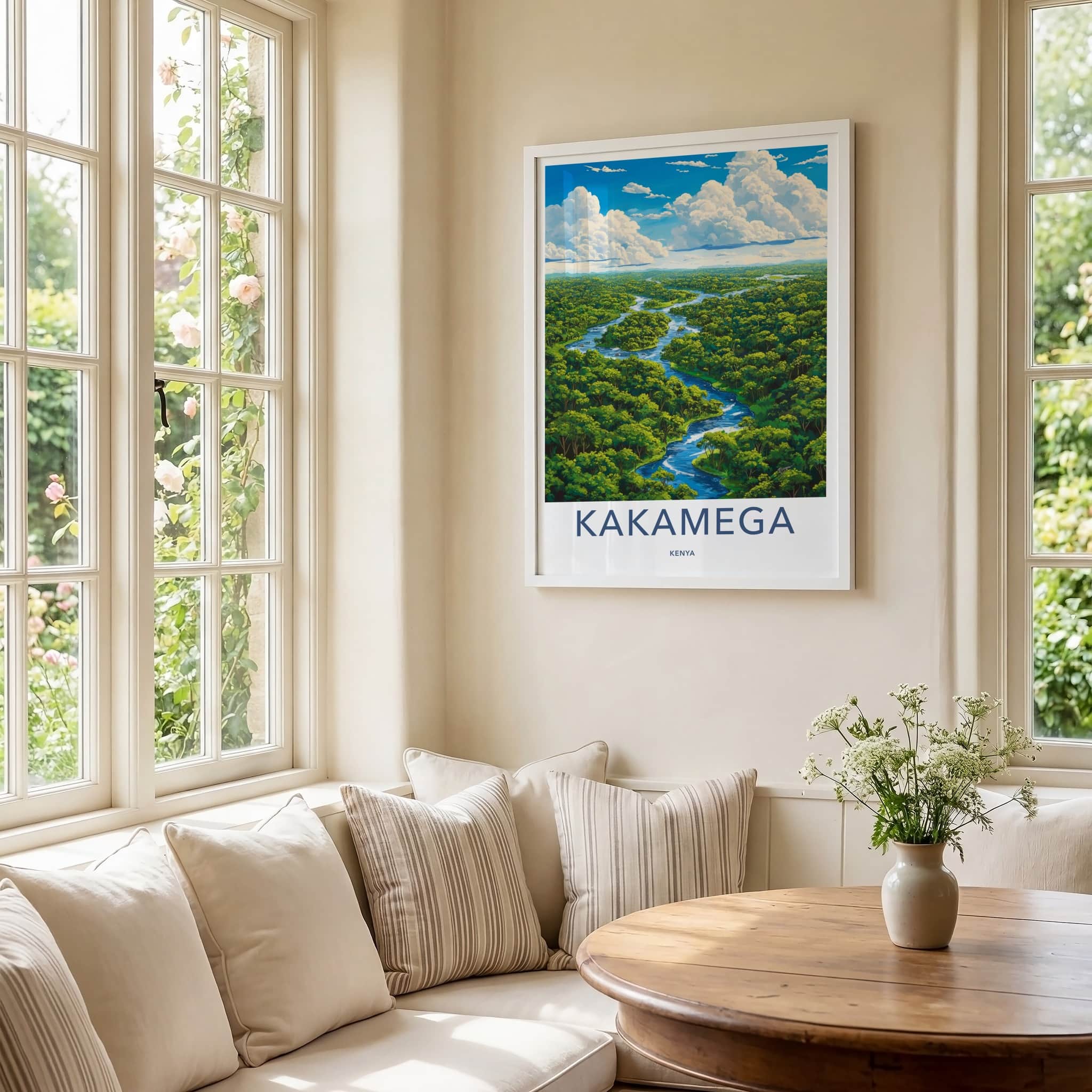 Kakamega Poster - Kenya Travel Art - Winding Forest River Home Decor
