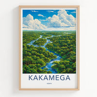 Kakamega Poster - Kenya Travel Art - Winding Forest River Home Decor