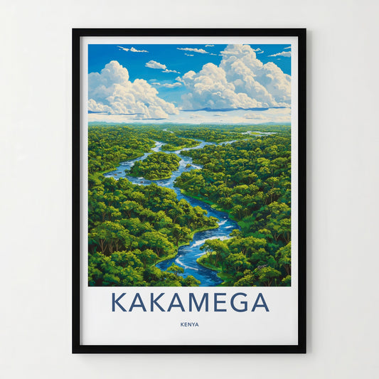 Kakamega Poster - Kenya Travel Art - Winding Forest River Home Decor