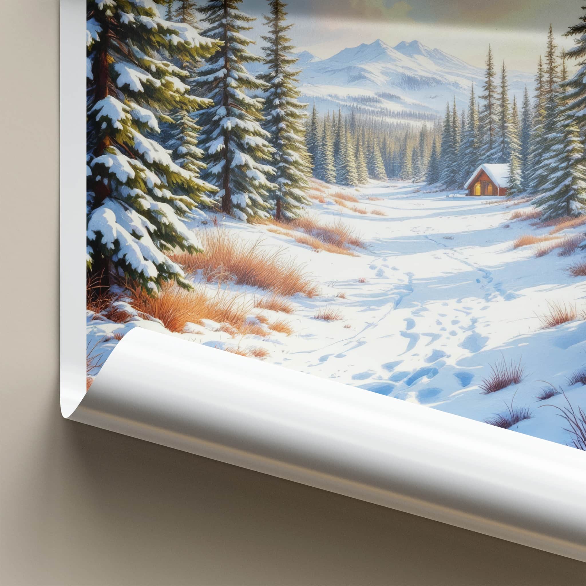 Kakslauttanen Poster - Finland Travel Art - Snowy Forest Cabin Home Decor